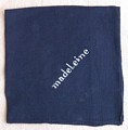 Madelaine White Embroidery on Navy Blue Hankie
