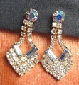 Vintage Aurora Borealis Rhinestone Dangle Earrings