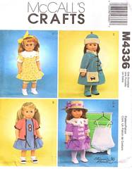 McCall's 1920's 1930's Style Clothes Pattern for 18 Inch Dolls